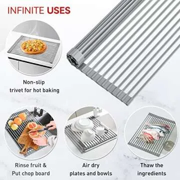 MERRYBOX Roll-Up Dish Drying Rack - Versatile Kitchen Solution