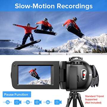 Video Camera Camcorder 2.7K Ultra HD YouTube Vlogging Camera 36MP IR Night Vision Digital Camera Recorder 16X Digital Zoom 3 inch IPS Touch Screen Video Camcorder with Microphone Handheld Stabilizer