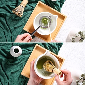 ZENRC Handmade Matcha Bowl and Whisk Holder Set 22oz