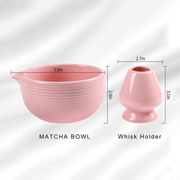 ZENRC Handmade Matcha Bowl and Whisk Holder Set 22oz