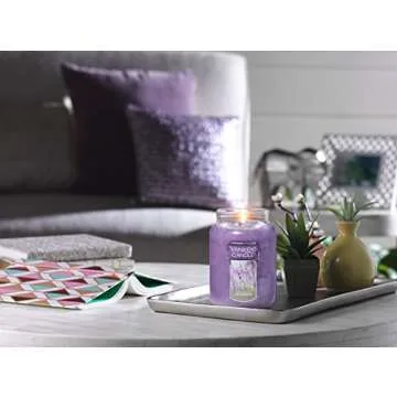 Yankee Candle Lavender Scented, Classic 22oz Large Jar Single Wick Candle, Over 110 Hours of Burn Time