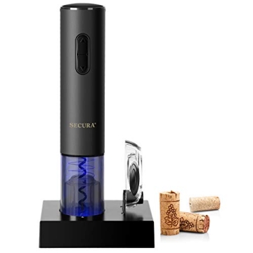 Secura Electric Wine Opener, Automatic Electric Wine Bottle Corkscrew Opener with Foil Cutter, Recha...