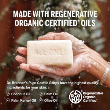 Dr. Bronner's Pure-Castile Bar Soap (Peppermint, 5oz, 2-Pack) - Eco-Friendly and Versatile