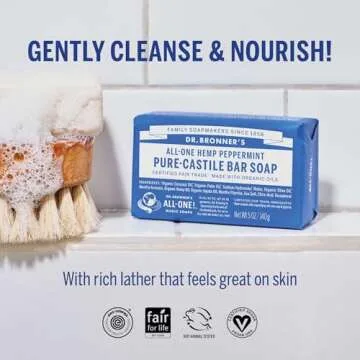 Dr. Bronner's Peppermint Bar Soap - Organic & Eco-Friendly 2-Pack