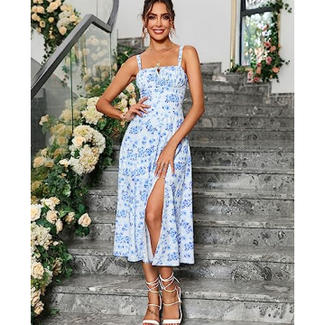Elegant Floral Midi Corset Dress for Summer Events