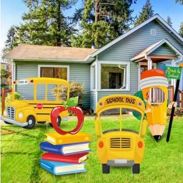 Sintuff Colorful Back to School Yard Sign Decoration