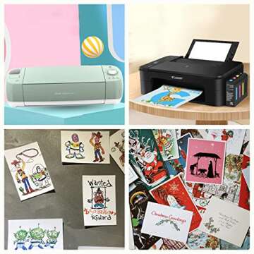 50 Pieces 8.5" x 11" Cream Cardstock, Heavyweight Cardstock Sheets Blank Invitation Paper Greeting Cards Printable, 74lb Cover 200 GSM