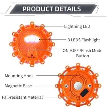 Rechargeable LED Road Flares Kit for Emergency Safety