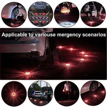 Rechargeable LED Road Flares Kit for Emergency Safety
