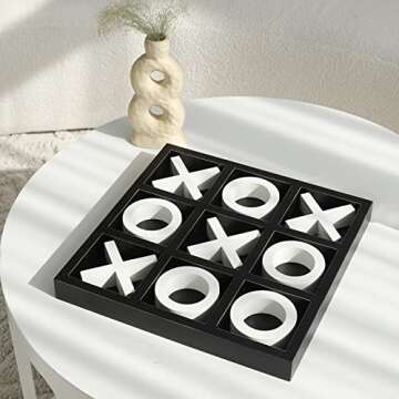 FUIN Wood Tic Tac Toe Board Game for Home Decor