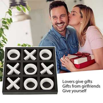 FUIN Wood Tic Tac Toe Board Game for Home Decor