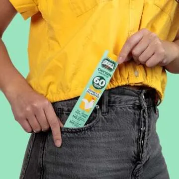 Mighty Spark Chicken Snack Sticks - Honey and Jalapeno - 6g of Protein, No Antibiotics Ever, No Hormones Added, Gluten Free, Soy Free Meat Sticks - High Protein Keto Snacks, Weight Watchers Approved Snacks - 48 Count