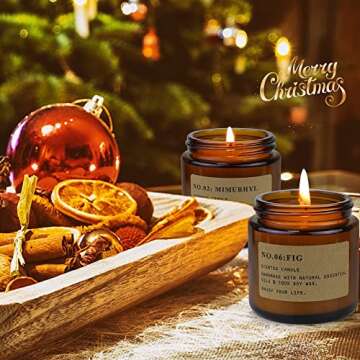 Candles for Home Scented,6Pack Soy Wax Candle Sets,Aromatherapy Candle Gift Set for Women,150 Hours Long Burn Time, Amber Jar Candle Candles Gift for Birthday