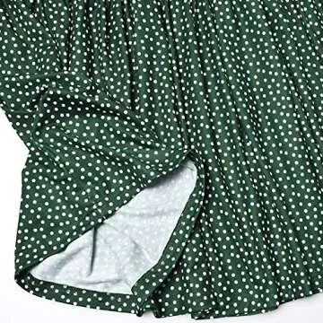GINKANA Sleeveless Maternity Tank Dress Cami Maternity Dress Adjustable Strappy Summer Beach Swing Dress,Green with White Dot,M