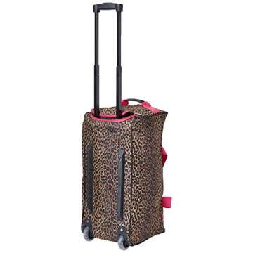 Rockland Rolling Duffel Bag, PINKLEOPARD, 22"