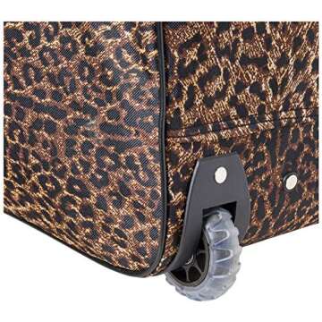 Rockland Rolling Duffel Bag, PINKLEOPARD, 22"