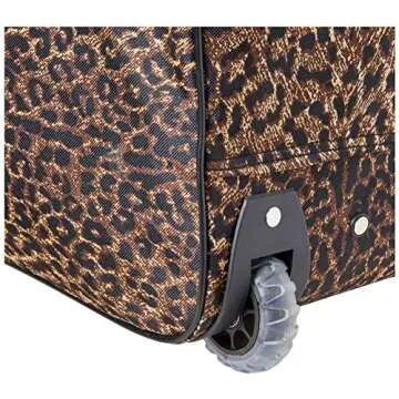 Rockland Rolling Duffel Bag, PINKLEOPARD, 22"