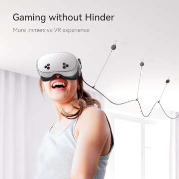 KIWI design VR Cable Management, 3 Packs VR Pulley System Compatible with Quest 3S/3/2/1/Pico/PSVR/PSVR2