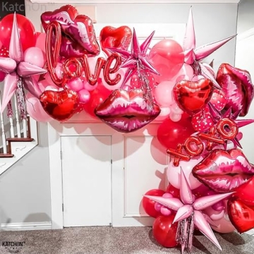 KatchOn 30 Inch Red Lips Balloons - Party Decorations