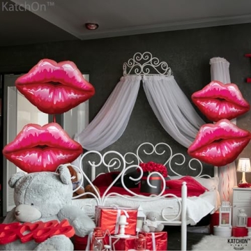 KatchOn 30 Inch Red Lips Balloons - Party Decorations