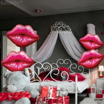 KatchOn 30 Inch Red Lips Balloons - Party Decorations