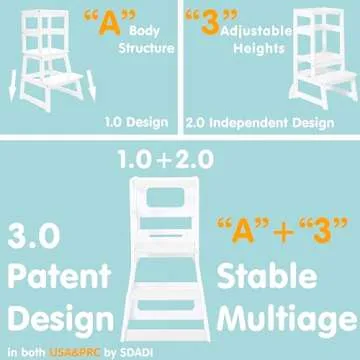 Mother's Helper Adjustable Kitchen Step Stool for Kids