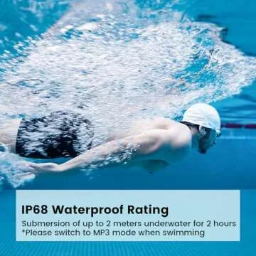 mojawa Run Plus Bone Conduction Headphones - IP68 Waterproof, Bluetooth, 32GB MP3 for Active Lifesty...