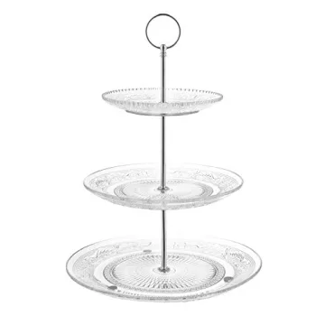 Elegant Royalty Art 3-Tier Glass Serving Stand for Parties & Holidays