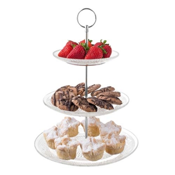 Royalty Art 3-Tier Glass Serving Stand Elegant Dishware