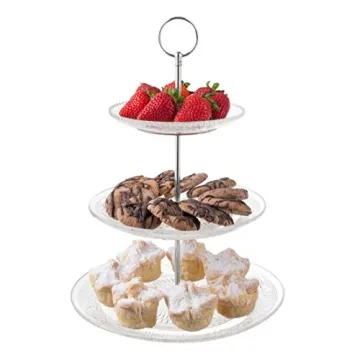Royalty Art 3-Tier Glass Serving Stand Elegant Dishware