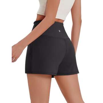 PINSPARK Running Shorts for Women Workouts Athletic Shorts with Pockets Soft 2.5" Inseam Yoga Active...