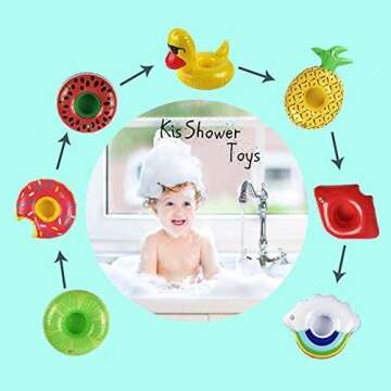 redting 12 Pack Inflatable Drink Holders+1 Inflatable Needle+1 Storage Bag，Drink Floats Inflatable Cup Coasters for Kids Toys and Pool Party (12pack)