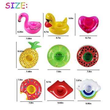 redting 12 Pack Inflatable Drink Holders+1 Inflatable Needle+1 Storage Bag，Drink Floats Inflatable Cup Coasters for Kids Toys and Pool Party (12pack)
