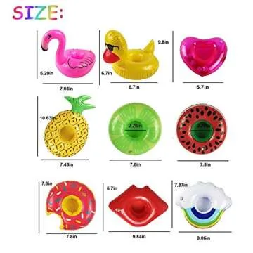 redting 12 Pack Inflatable Drink Holders+1 Inflatable Needle+1 Storage Bag，Drink Floats Inflatable Cup Coasters for Kids Toys and Pool Party (12pack)