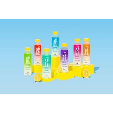 Lemon Perfect, Hydrating Organic Lemon Water, Zero Sugar, Flavored Water, Squeezed from Real Fruit, Plastic Neutral, No Artificial Ingredients, 6-Flavor Variety Pack (12oz Bottles) 12pk
