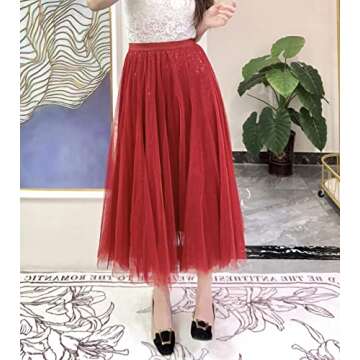 Dwirapal Sequin Long Tulle Skirt for Elegant Occasions