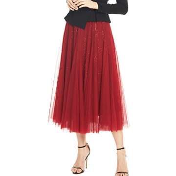 Dwirapal Sequin Long Tulle Skirt for Elegant Occasions