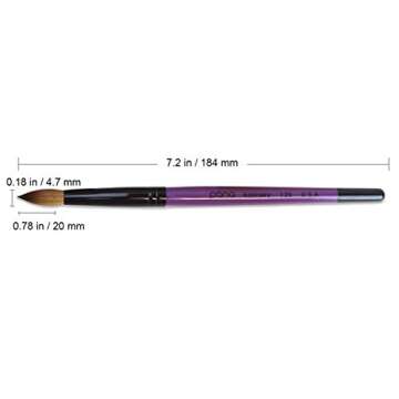 Professional Purple Wood Kolinsky Acrylic Nail Brush - Perfect for Nail Art Projects