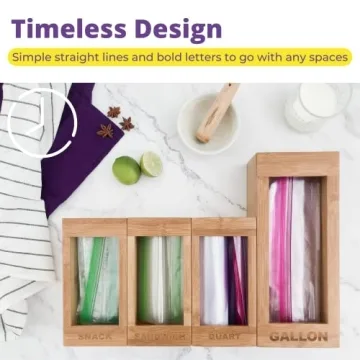 Premium Bamboo Food Storage Bag Organizers - Efficient & Versatile