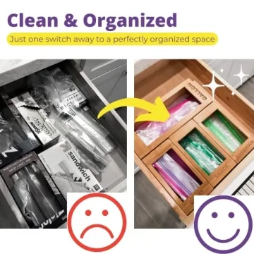 Premium Bamboo Food Storage Bag Organizers - Efficient & Versatile