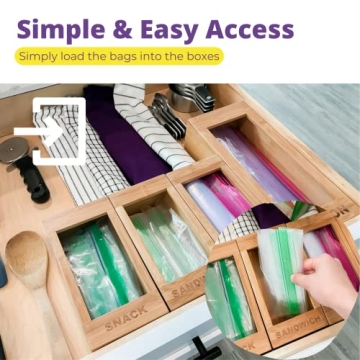 Premium Bamboo Food Storage Bag Organizers - Efficient & Versatile