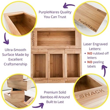 Premium Bamboo Food Storage Bag Organizers - Efficient & Versatile