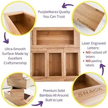 Premium Bamboo Food Storage Bag Organizers - Efficient & Versatile