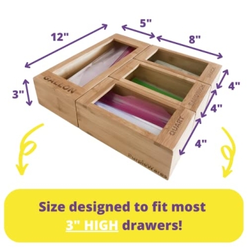 Premium Bamboo Food Storage Bag Organizers - Efficient & Versatile