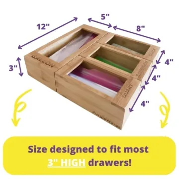Premium Bamboo Food Storage Bag Organizers - Efficient & Versatile