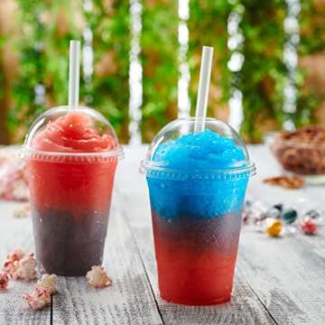 GUSTO [16 oz - 100 Count Clear Plastic Cups With Dome Lids - Perfect for Smoothies, Milkshakes, and To-Go Beverages (Formerly Comfy Package)