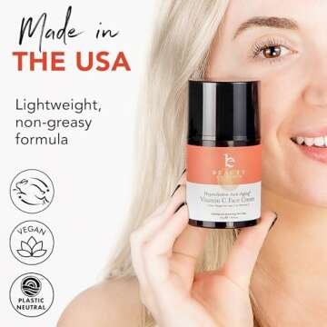 Beauty by Earth Vitamin C Face Cream - USA Made with Organic & Natural Ingredients, Skin Brightening Cream for Face, Discoloration Correcting & Anti Aging Moisturizer for Face with Antioxidants