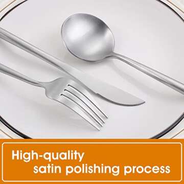 VANVRO 20-Piece Matte Silverware Set for Elegant Dining
