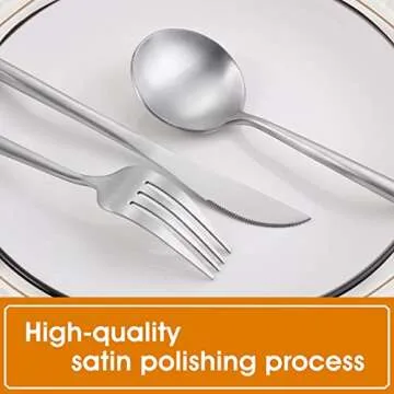 VANVRO 20-Piece Matte Silverware Set for Elegant Dining