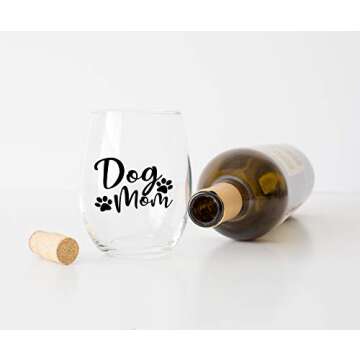 Funny Bone Dog Mom Wine Glass for the Best Dog Moms Ever